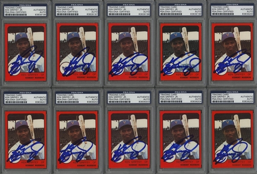 1988 Vermont Mariners Ken Griffey Jr. Signed Cards Collection (10) - All PSA/DNA Authentic